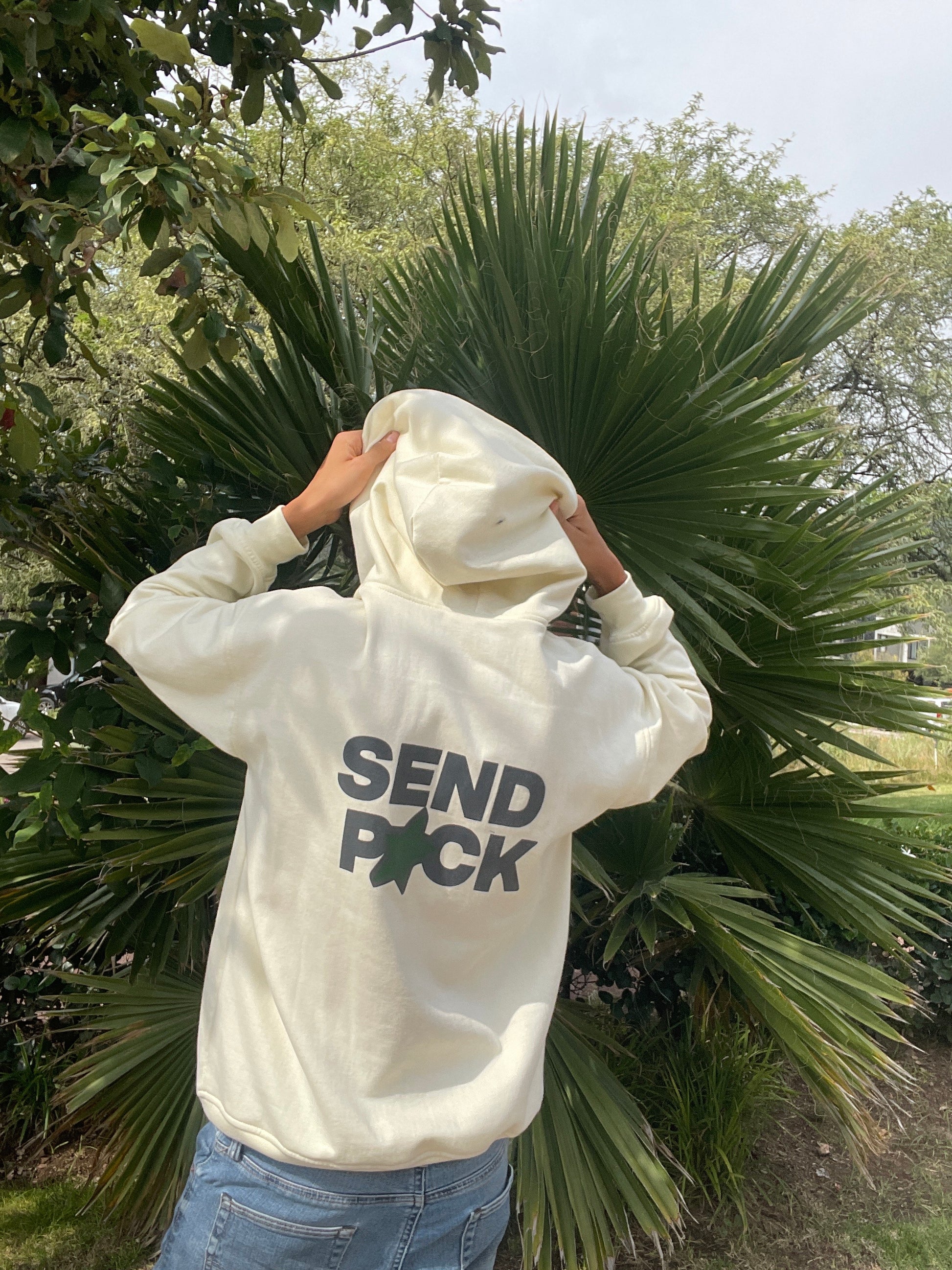 Send it-playera buttonless blanca 