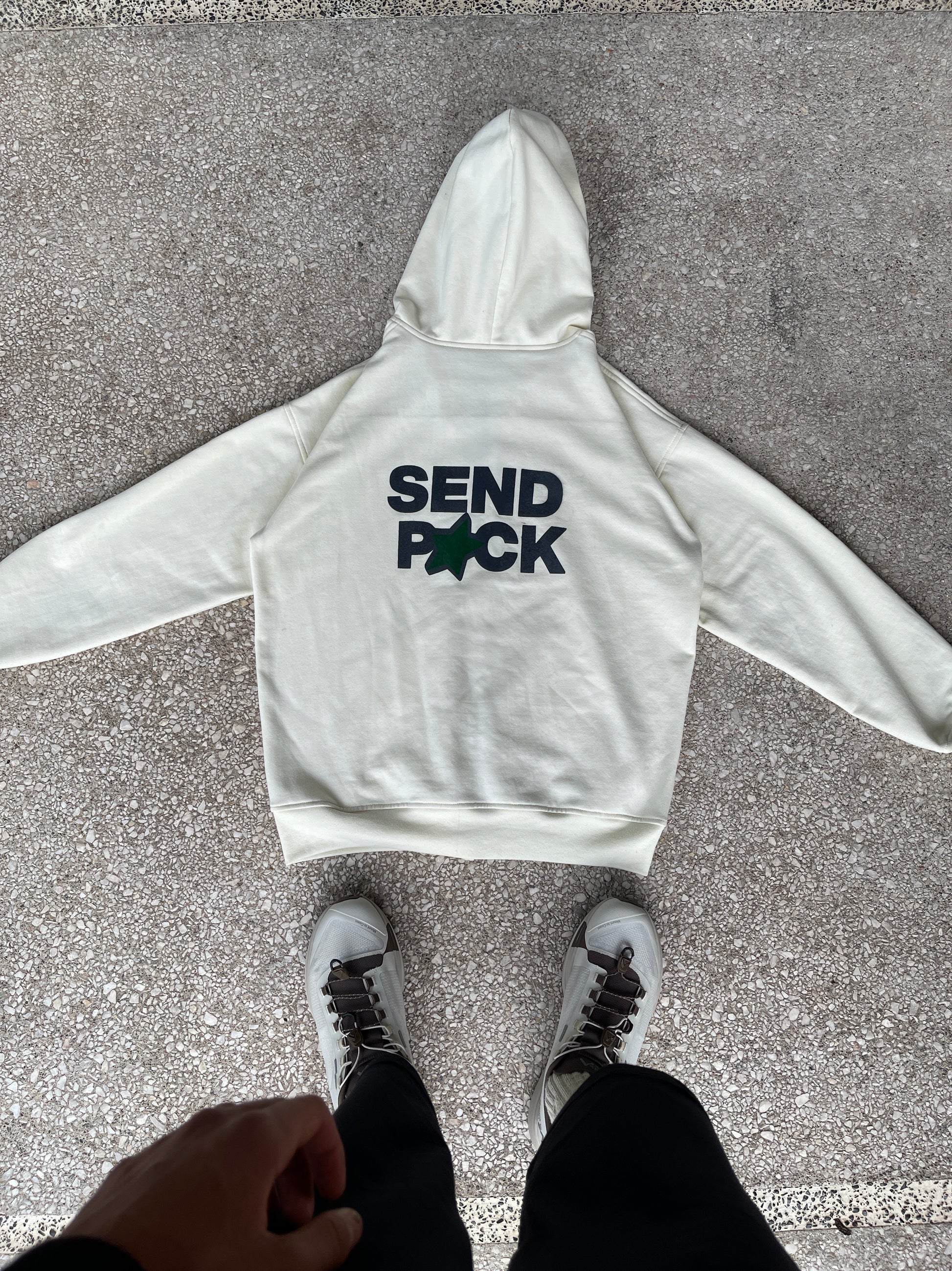 Send it-playera buttonless blanca 